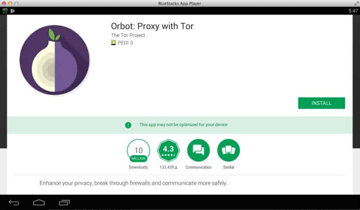 Orbot Proxy with Tor