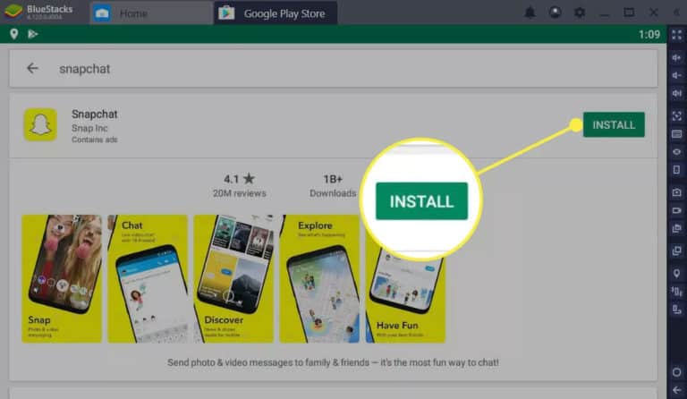 bluestacks 4 snapchat