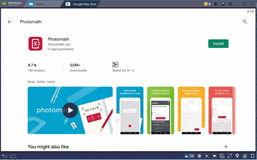 install photomath to computer with bluestacks