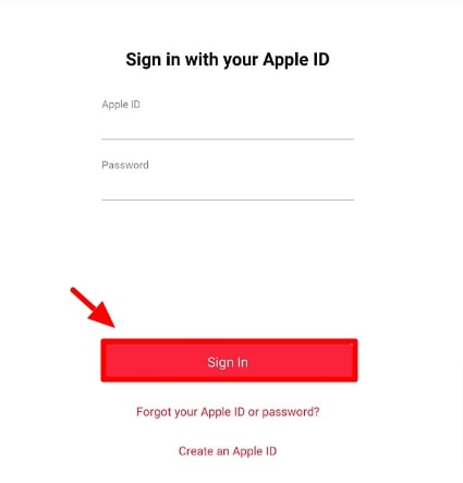 log in using your Apple ID.