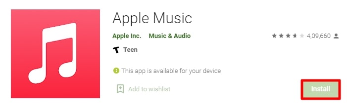 Apple Music on the Google Play Store
