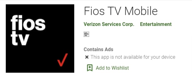 install the Fios TV app from the Google Play store