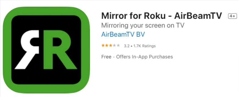 install ‘Mirror for Roku’ application