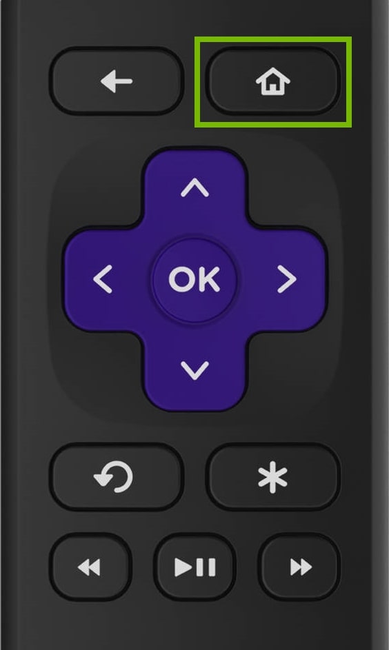 home button on roku remote
