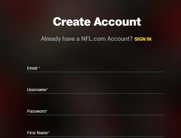 Sign in to your nfl.com account
