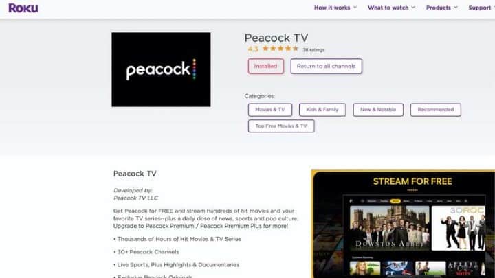 add peacock tv on roku