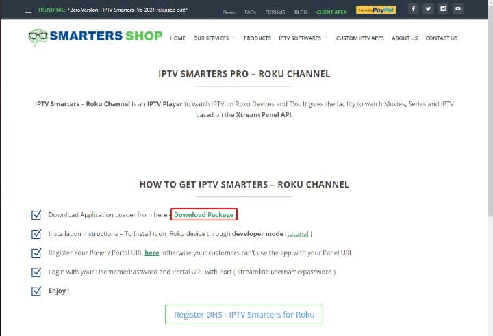 smarters pro roku